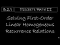 Discrete Math II - 8 2 1 Solving First-Order Linear Homogeneous Recurrence Relations