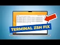 Fix Terminal error fix zprofile no such file or directory