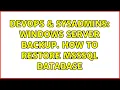 DevOps SysAdmins Windows server backup how to restore msssql database 2 Solutions