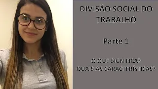Divisão Social do Trabalho parte 1: significado do termo e características