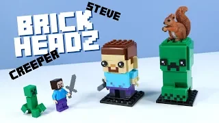 LEGO Minecraft Brick Headz Steve and Creeper Stop Motion Build 2018
