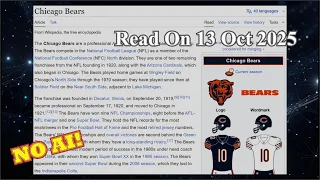 Chicago Bears No AI - 13 October 2025