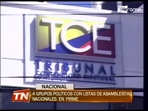 4 grupos políticos con listas de asambleístas nacionales en firme
