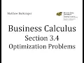 Business Calculus Section 3 4 - Optimization Problems