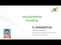 Object Oriented Programming Exception Handling SNS Institutions