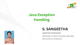 Object Oriented Programming Exception Handling SNS Institutions