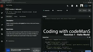 Codewars 8 kyu Function 1 - Hello World Javascript