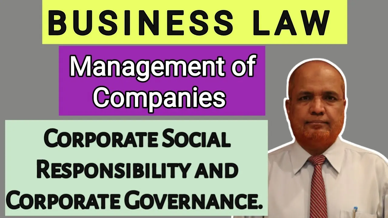 Business Law I Corporate Social Responsibility I Corporate Governance I Khans Commerce Tutorial I