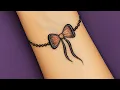 Cute Bow Henna Tattoo Design Aesthetic Wrist Tattoo Design Trendy Henna Tattoo Design