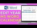 How to Change Year in Microsoft Word Calendar Template Full 2026 Guide