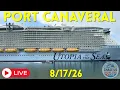 LIVE Watching Cruise Ships Leaving Port Canaveral LIVE August 17 2026