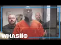 RAW 5 corrections officers escort Louisville bank robbery suspect into court