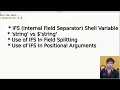 Internal Field Separator in shell scripting IFS shell variable field splitting - shell scripting
