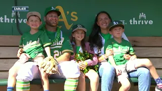 Stephen Vogt s dream final game His kids announce him on PA before at-bat and he homers in final AB