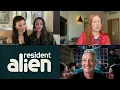Interview Resident Alien Season 4 with stars Sara Tomko Alice Wetterlund and Meredith Garretson
