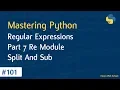 Learn Python in Arabic - Regular Expressions Part 7 Re Module Split Sub