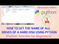How to get the drives of a computer using Python Get the Partitions of a Harddisk using Python