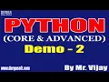 PYTHON tutorials Demo - 2 by Mr Vijay On 02-08-2022 6AM IST