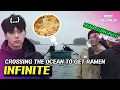C C INFINITE rowing boat across the ocean to get ramen