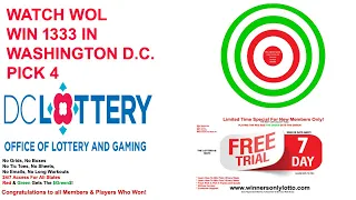 Washington D C lottery Pick 4 triple 1333 won with WOL