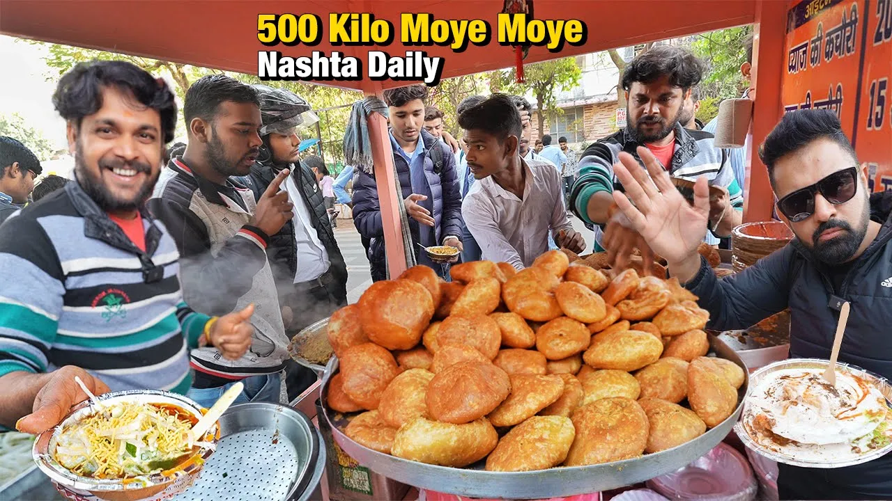 99/- Jaipur aake mila VIRAL Indian Street Food  Moye Moye Chaat, Dal Bati Churma, Makhani Kachori
