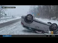 Winter Storm Causes Dangerous Road Conditions In Some New York Suburbs