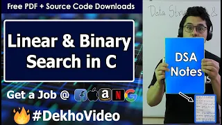 Linear Vs Binary Search Code in C Language With Notes