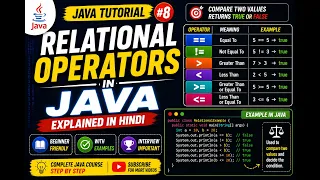 Relational Operators in Java Explained in Hindi Java Tutorial for Beginners