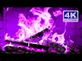 Download Lagu 🔥 PURPLE FIRE 4K. Magic Fireplace with Crackling Fire Sounds