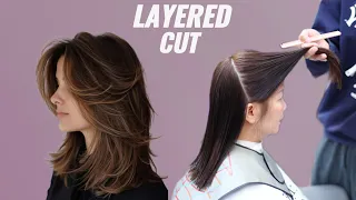 Long Bob to Layered Cut Professional Layered Cut Tutorial Step-by-Step DIY Trend Easy Haircut