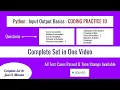 Python Coding Practice 1D Basic Input-Output Exercises with Solutions