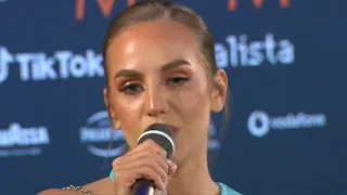 Andromache Sings Ela Acapella LIVE From The Press Conference Eurovision 2022 Cyprus 