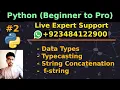 Python tutorials 2 Data Types Typecasting String Concatenation f-string in Python