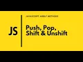 Basic JavaScript Lesson 9 JavaScript Array syntax length push index