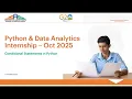 Python Data Analytics Internship Session 3 Control Structures - if elif else SASF