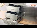 VEVOR Triple Access Outdoor Kitchen BBQ Drawers - Stainless Steel Flush Mount