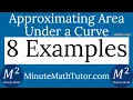 Approximate the Area Under the Curve Using Rectangles 8 Examples