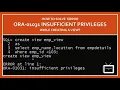 How to solve ORA - 01031 Insufficient Privileges error while creating a view TechnonTechTV