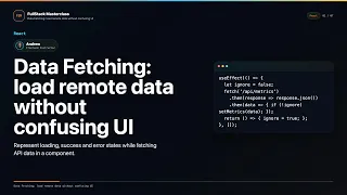 Data Fetching load remote data without confusing UI Explained FullStack Masterclass React Course