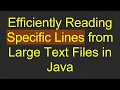 Efficiently Reading Specific Lines from Large Text Files in Java