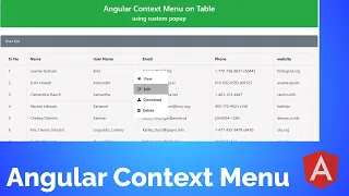 Custom Context menu In Angular Create Context menu In Angular Angular Tutorial