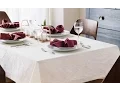 This linen tablecloth practically cleans itself