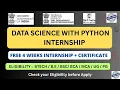 Govt of India 4 Weeks Free Data Science Python Internship Skill India 2025 Ministry of Skill