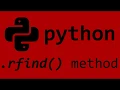 Python rfind string method