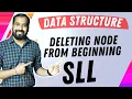 Deleting a Node from Beginning of Singly Linked list Explained in Hindi l Data Structure