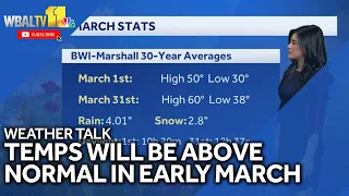 Weather Talk Temperatures will be warmer than normal in early March