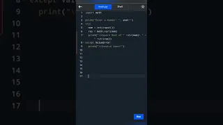 202 Square Root using math sqrt Inbuilt Function