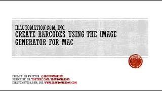 Create Barcodes using the Barcode Image Generator for Mac