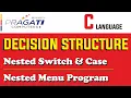 C Programming Multiple Menu Driven Program using Nested Switch and Case with Functions