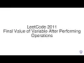 LeetCode 2011 Final Value of Variable After Performing Operations